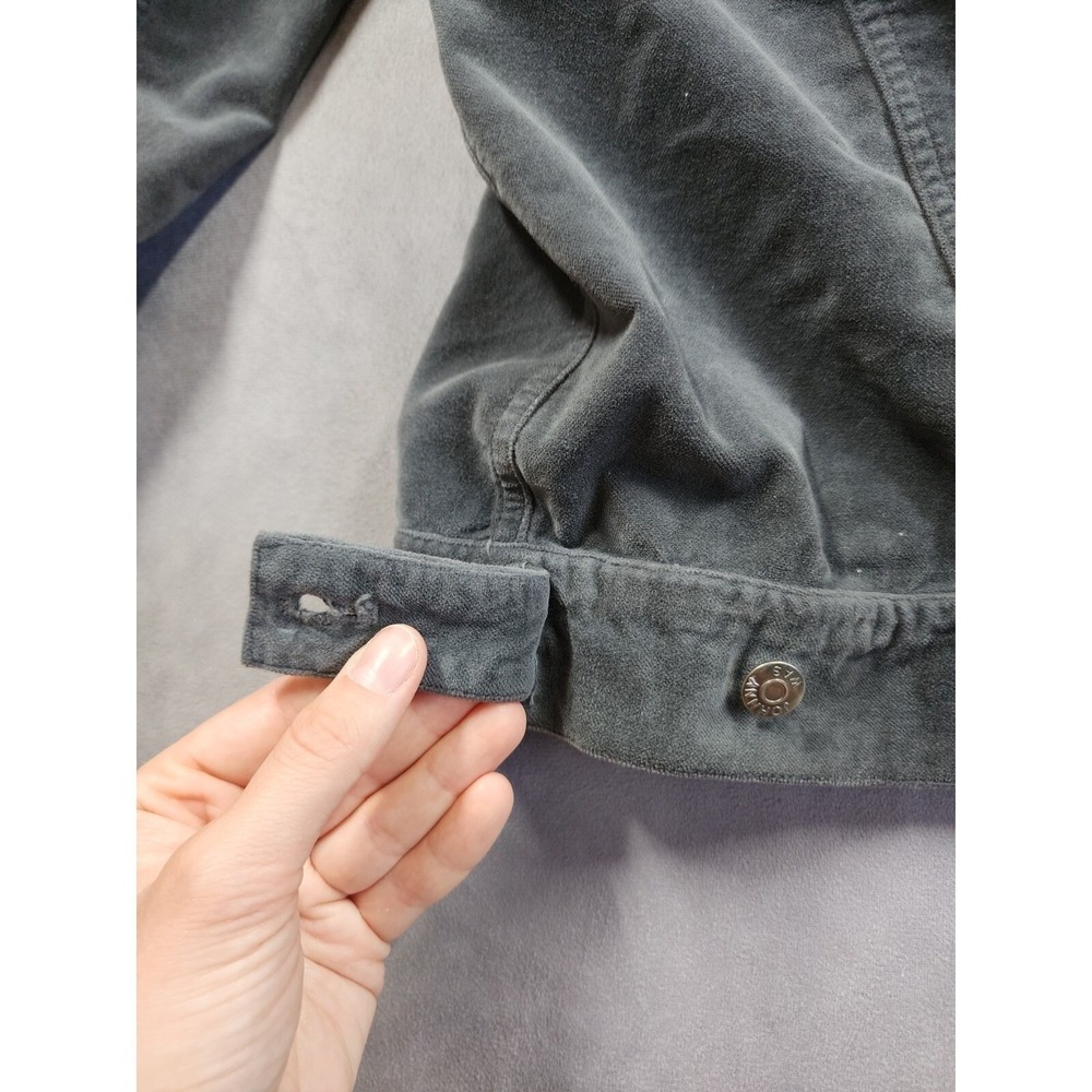Johnny Was Workshop Corduroy Floral Embroidered Trucker Jacket Womens L Gray - Picture 12 of 14